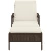 Solsäng med dyna brun 63x200x81 cm konstrotting vidaXL – miniatyr 4