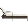 Solsäng med dyna brun 63x200x81 cm konstrotting vidaXL – miniatyr 5