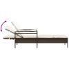 Solsäng med dyna brun 63x200x81 cm konstrotting vidaXL – miniatyr 7
