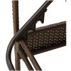Solsäng med dyna brun 63x200x81 cm konstrotting vidaXL – miniatyr 8