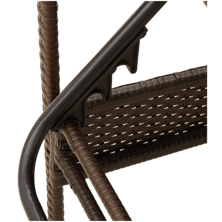 Solsäng med dyna brun 63x200x81 cm konstrotting vidaXL – bild 8