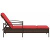 Solsäng med dyna brun 63x200x81 cm polyrotting (endast USA) vidaXL – miniatyr 5
