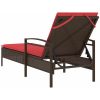 Solsäng med dyna brun 63x200x81 cm polyrotting (endast USA) vidaXL – miniatyr 6