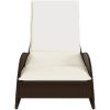 Solsäng med dyna brun konstrotting vidaXL 60 x 205 x 73 cm – miniatyr 4