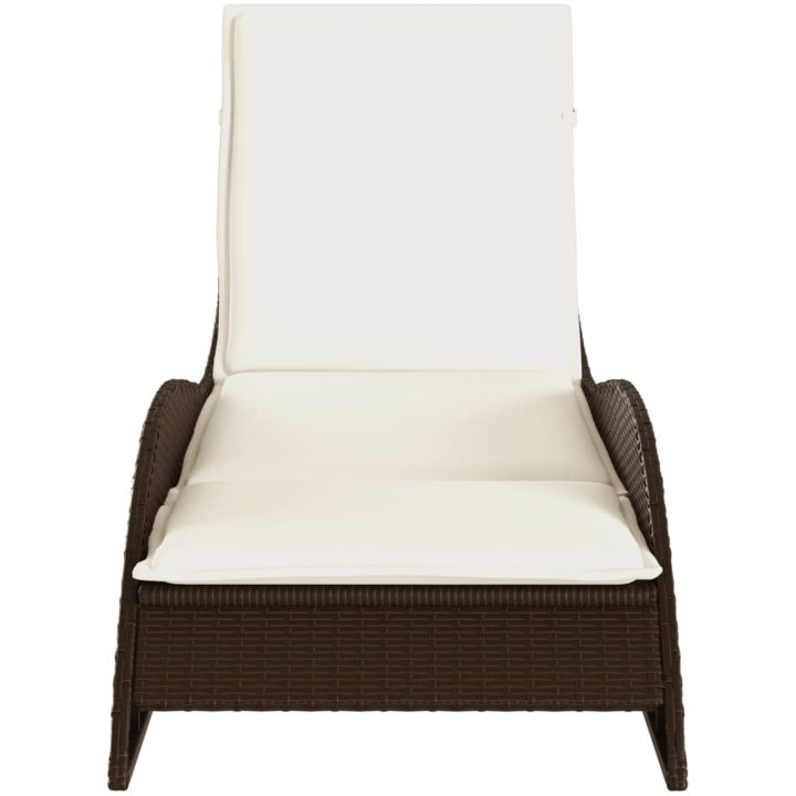 Solsäng med dyna brun konstrotting vidaXL 60 x 205 x 73 cm – bild 4