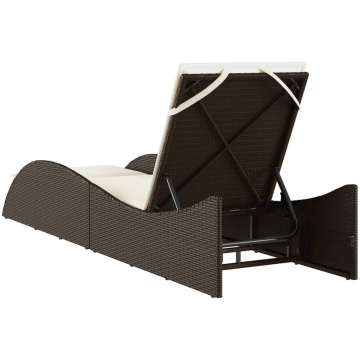 Solsäng med dyna brun konstrotting vidaXL 60 x 205 x 73 cm – bild 6