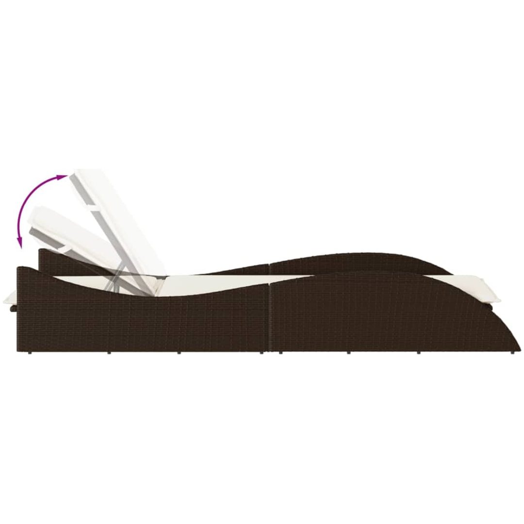 Solsäng med dyna brun konstrotting vidaXL 60 x 205 x 73 cm – bild 7