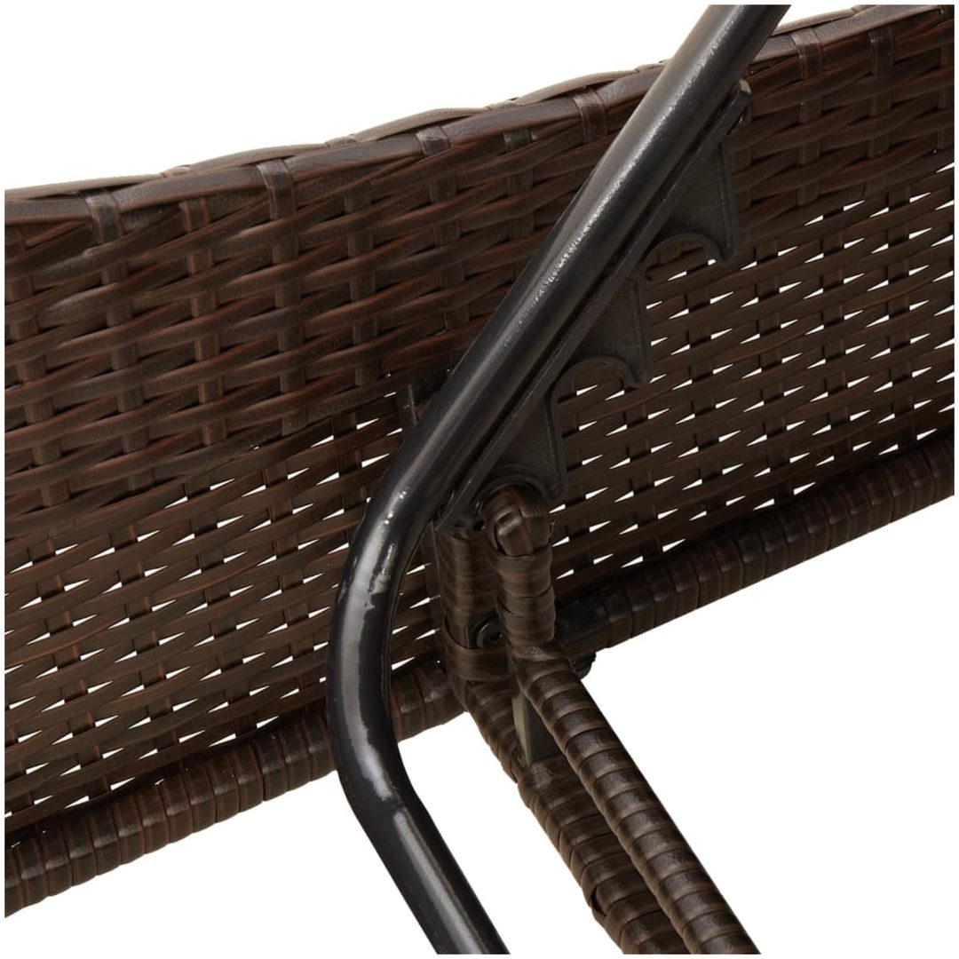 Solsäng med dyna brun konstrotting vidaXL 60 x 205 x 73 cm – bild 8
