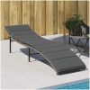 Solsäng med dyna grå 55x199x50 cm konstrotting vidaXL – miniatyr 1