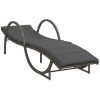 Solsäng med dyna grå 60x199x42 cm konstrotting vidaXL – miniatyr 2