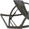 Solsäng med dyna grå 60x199x42 cm konstrotting vidaXL – miniatyr 8