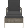 Solsäng med dyna grå 63x200x81 cm konstrotting vidaXL – miniatyr 4