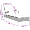 Solsäng med dyna grå 63x200x81 cm konstrotting vidaXL – miniatyr 9