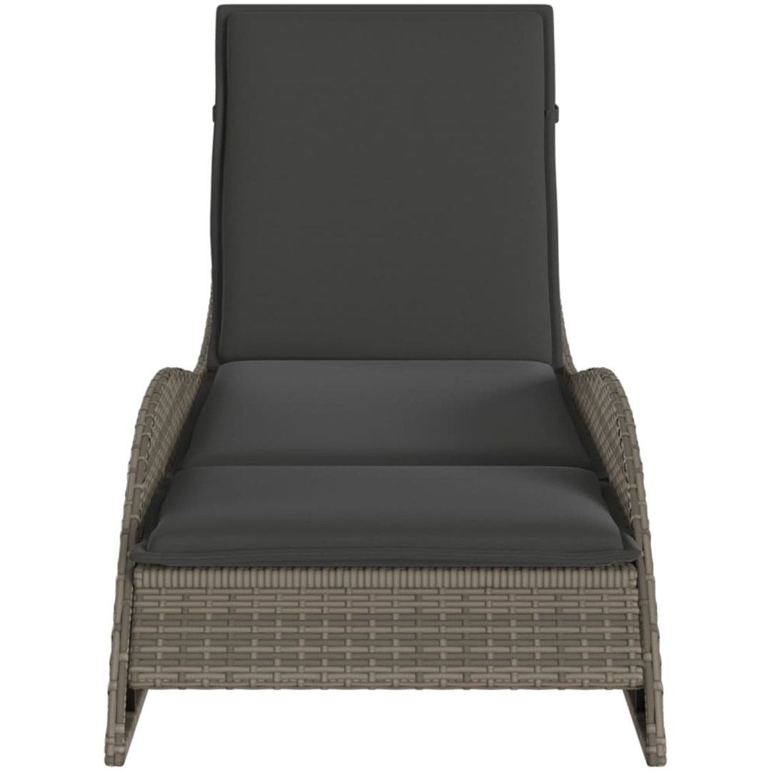 Solsäng med dyna grå konstrotting vidaXL 60 x 205 x 73 cm – bild 4