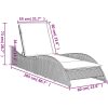 Solsäng med dyna grå konstrotting vidaXL 60 x 205 x 73 cm – miniatyr 9