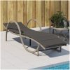 Solsäng med dyna ljusgrå 60x199x42 cm konstrotting vidaXL – miniatyr 1