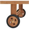 Solsäng med dyna massiv teak gräddvit vidaXL – miniatyr 9