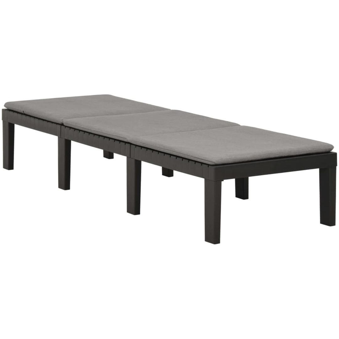 Solsäng med dyna plast antracit vidaXL – bild 3