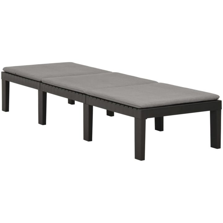 Solsäng med dyna plast antracit vidaXL – bild 3