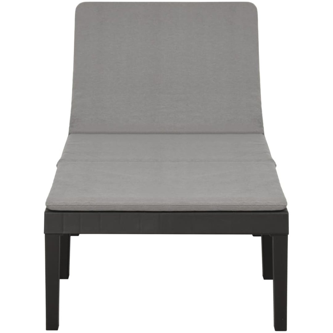 Solsäng med dyna plast antracit vidaXL – bild 4