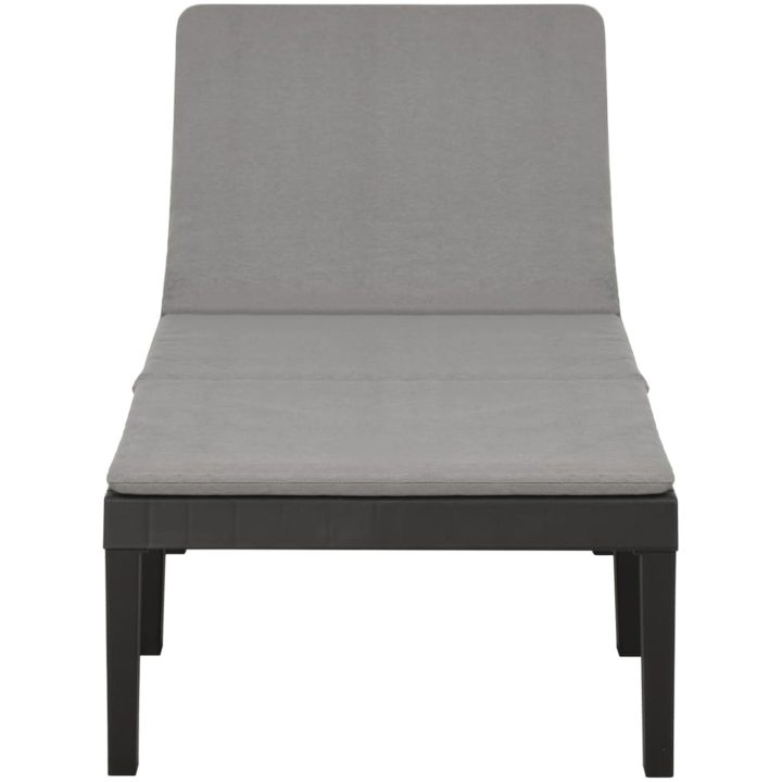 Solsäng med dyna plast antracit vidaXL – bild 4