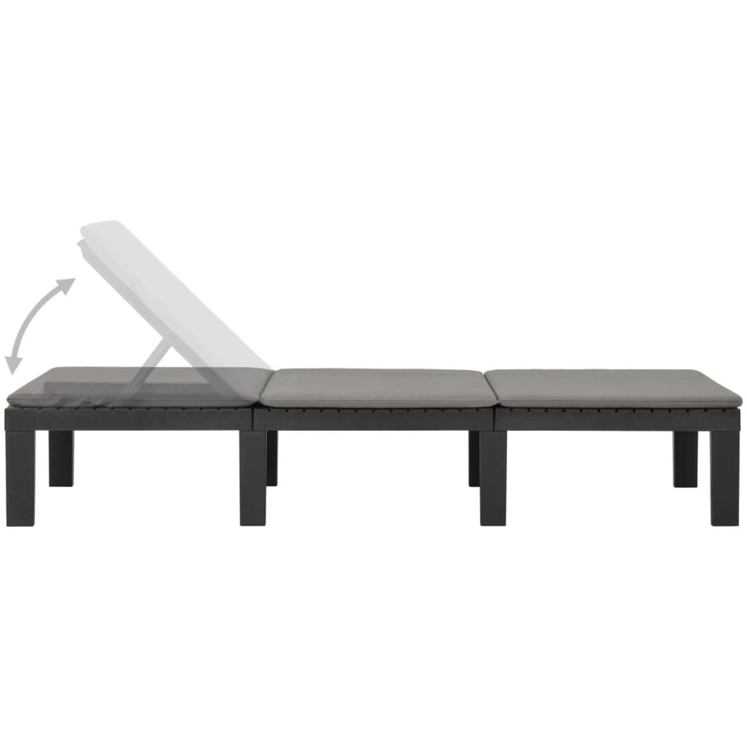 Solsäng med dyna plast antracit vidaXL – bild 5