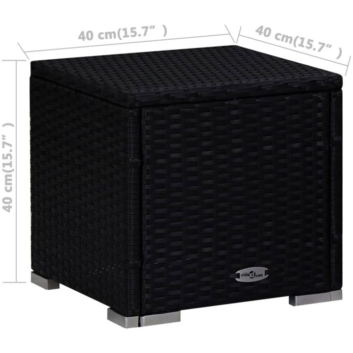 Solsäng med dyna & sidobord konstrotting blå vidaXL – bild 11