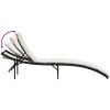 Solsäng med dyna svart 55x199x50 cm konstrotting vidaXL – miniatyr 7