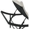 Solsäng med dyna svart 55x199x50 cm konstrotting vidaXL – miniatyr 8