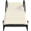 Solsäng med dyna svart 60x199x42 cm konstrotting vidaXL – miniatyr 4