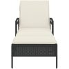 Solsäng med dyna svart 63x200x81 cm konstrotting vidaXL – miniatyr 4