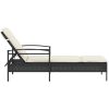 Solsäng med dyna svart 63x200x81 cm konstrotting vidaXL – miniatyr 5