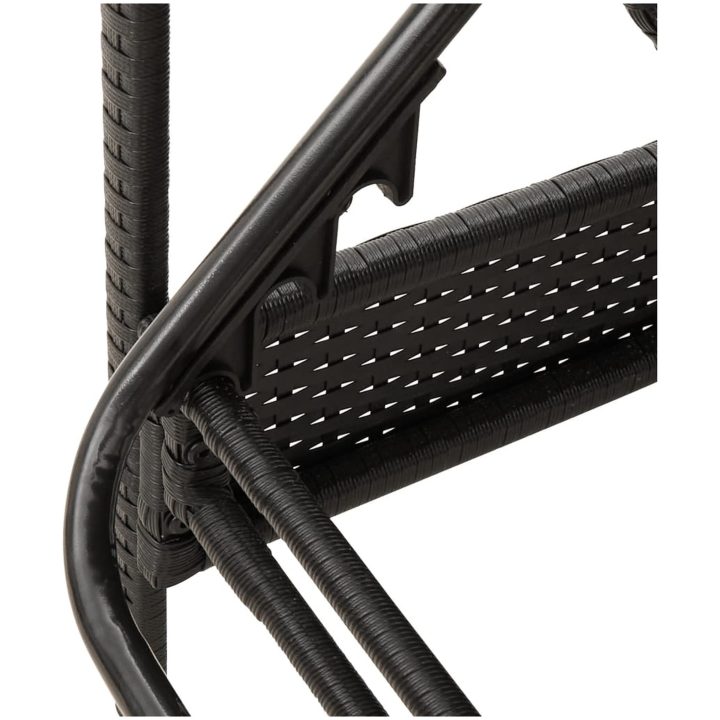 Solsäng med dyna svart 63x200x81 cm konstrotting vidaXL – bild 8