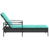Solsäng med dyna svart 63x200x81 cm polyrotting (endast USA) vidaXL – miniatyr 5