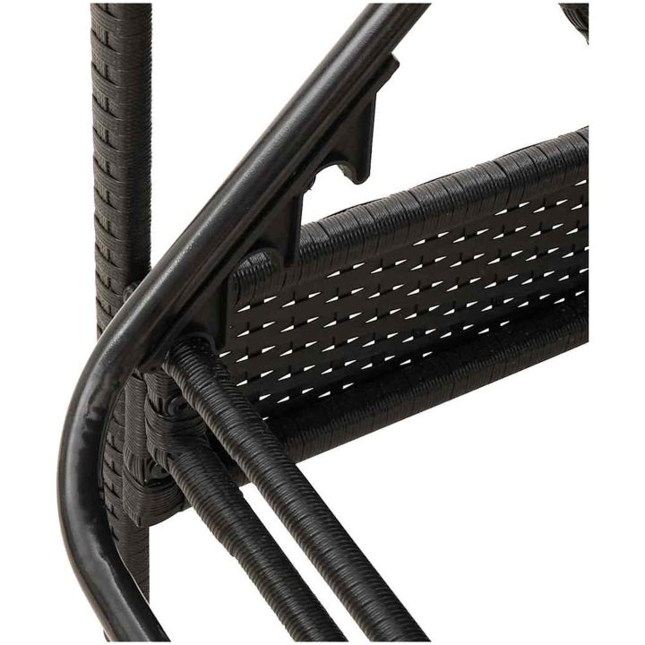 Solsäng med dyna svart 63x200x81 cm polyrotting (endast USA) vidaXL – bild 7