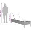 Solsäng med dyna svart konstrotting vidaXL – miniatyr 11