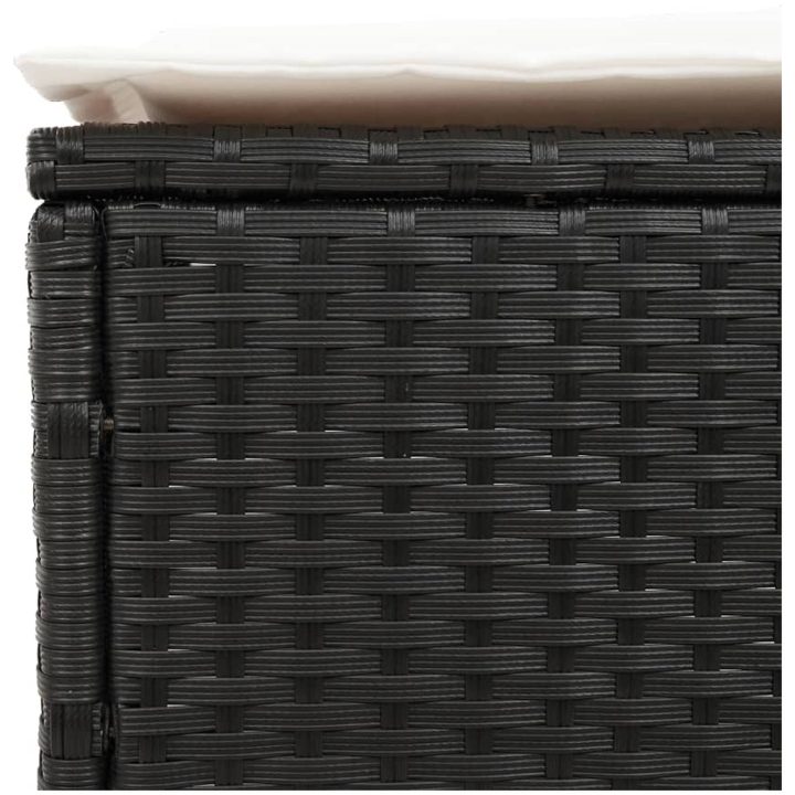 Solsäng med dyna svart konstrotting vidaXL – bild 9