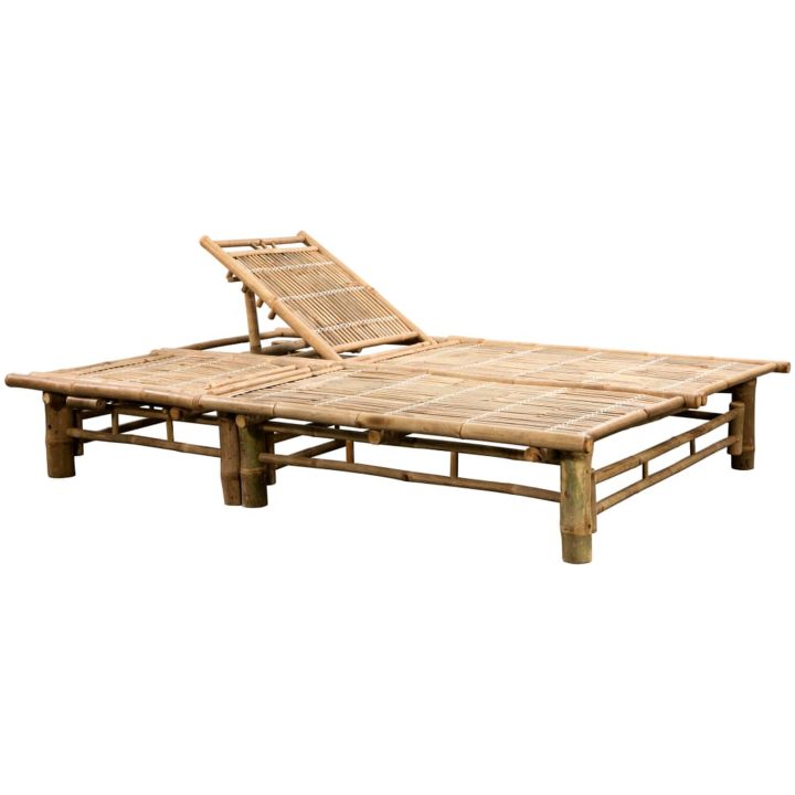 Solsäng med dynor 2 personer bambu vidaXL – bild 4