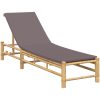 Solsäng med dynor 55x199x30 cm bambu vidaXL – miniatyr 2