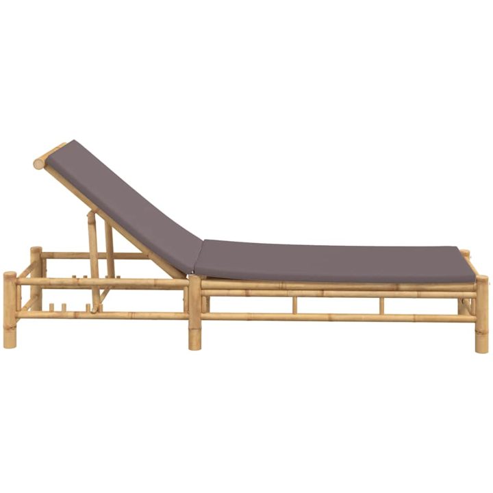 Solsäng med dynor 55x199x30 cm bambu vidaXL – bild 5