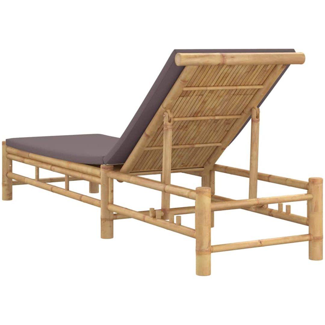 Solsäng med dynor 55x199x30 cm bambu vidaXL – bild 6