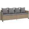 Solsäng med dynor beige konstrotting vidaXL – miniatyr 2
