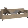 Solsäng med dynor beige konstrotting vidaXL – miniatyr 4