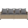 Solsäng med dynor beige konstrotting vidaXL – miniatyr 5