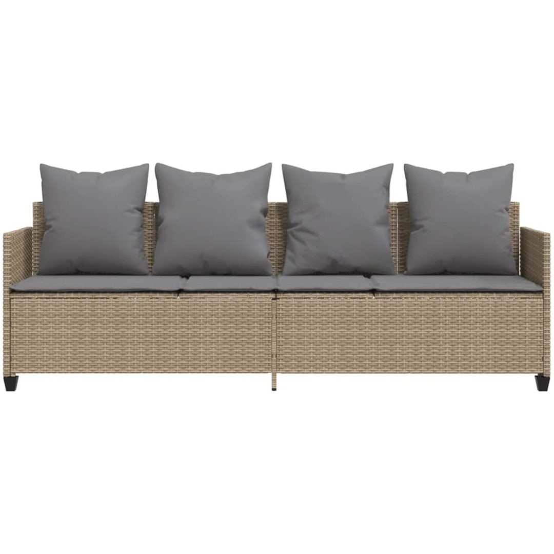 Solsäng med dynor beige konstrotting vidaXL – bild 5