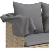 Solsäng med dynor beige konstrotting vidaXL – miniatyr 8