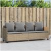 Solsäng med dynor beige konstrotting vidaXL – miniatyr 1