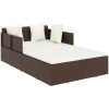Solsäng med dynor brun 182x118x63 cm konstrotting vidaXL – miniatyr 2
