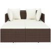 Solsäng med dynor brun 182x118x63 cm konstrotting vidaXL – miniatyr 3
