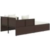 Solsäng med dynor brun 182x118x63 cm konstrotting vidaXL – miniatyr 5
